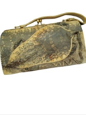 VTG 1960's Lizard Handbag leather taxidermy monitor lizard